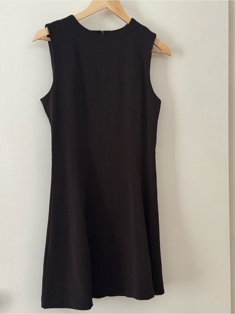 Zara Black Sleeveless Shift Dress Minimalist Knee Length Career Chic Medium